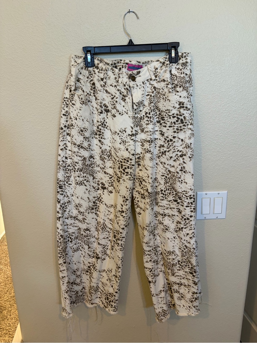 Snow leopard low rise baggy jeans